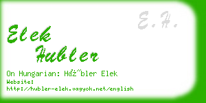 elek hubler business card